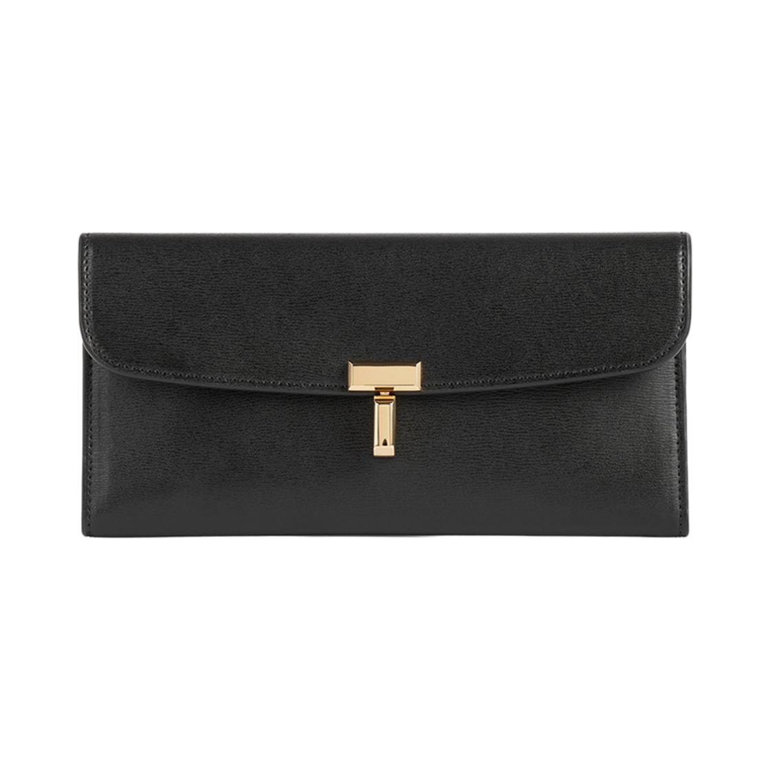 251-WAM0041-LE0025-001 Toteme T-Lock Leather Wallet Black