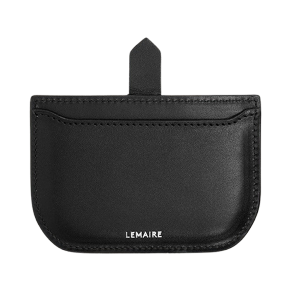 SL0033-LL0069-999 Lemaire Shiny Box Leather Calepin Mirror & Card Holder Black