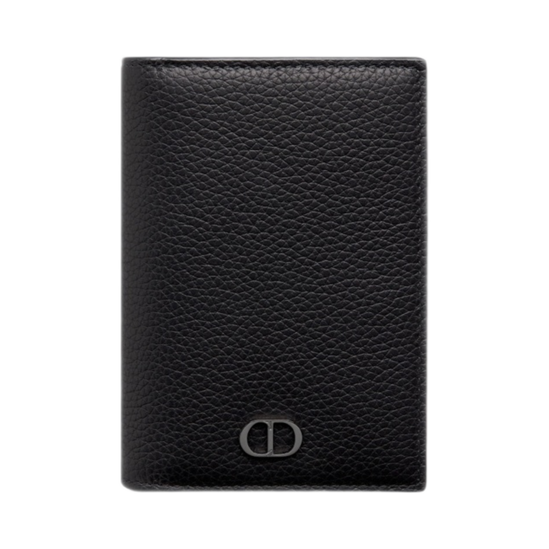 디올 BI 폴드 카드 홀더 블랙 그레인드 카프스킨 CD 아이콘 시그니쳐