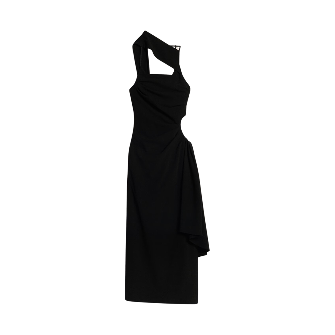 (W) 자크뮈스 라 로브 아바나다 드레이프 어시메트릭 드레스 블랙((W) Jacquemus La Robe Abanada Draped Asymmetric Dress Black) - 1