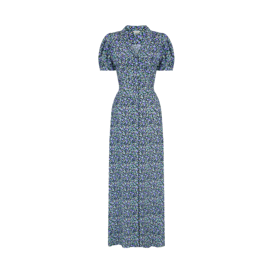 (W) 아비에무아 플로랄 프린트 셔츠 드레스 블랙((W) Aviemuah Floral Print Shirt Dress Black)