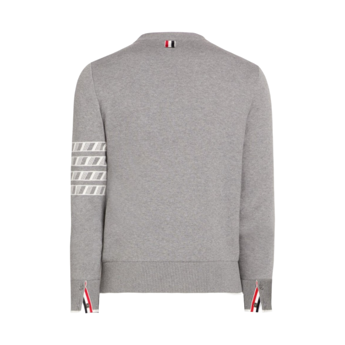톰브라운 코튼 사선 카이트 아이콘 자카드 크루넥 풀오버 라이트 그레이(Thom Browne Cotton 4-BAR Kite Icon Jacquard Crewneck Pullover Light Grey) - 2