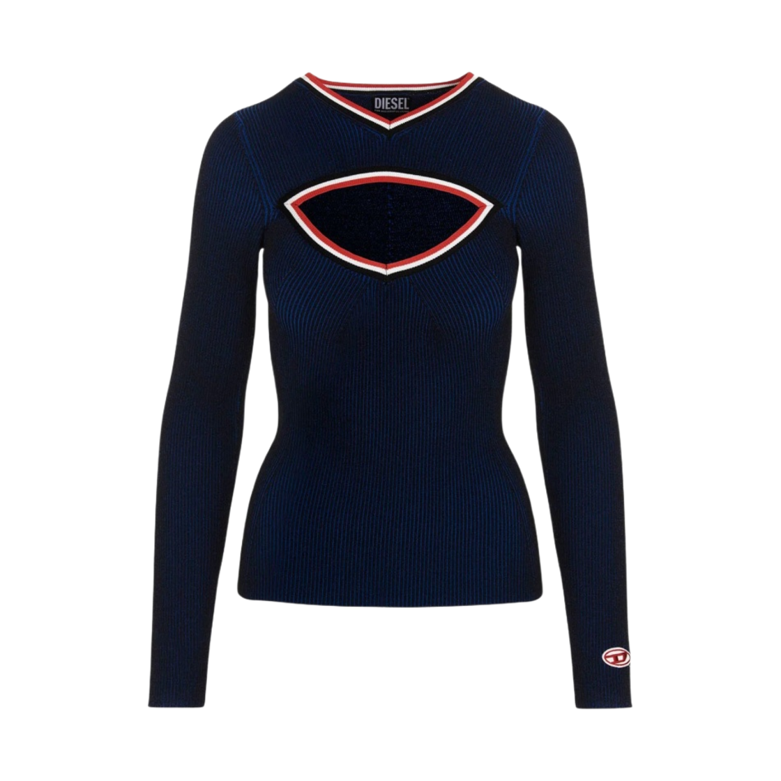 (W) 디젤 M-이노르카 컷아웃 니트 탑 블루((W) Diesel M-inorca Cut-Out Knit Top Blue) - 1