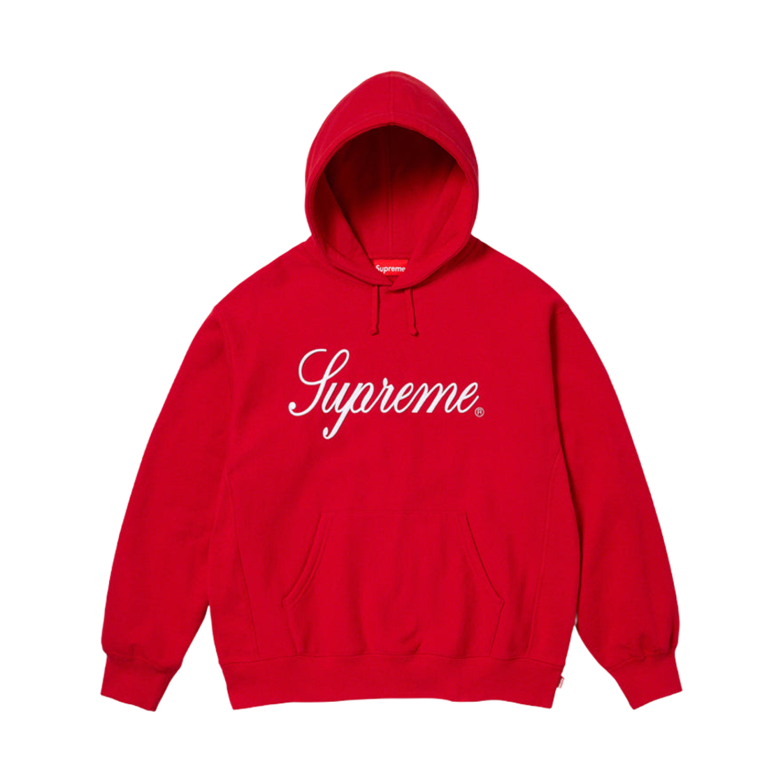 슈프림 레이즈드 스크립트 후드 스웨트셔츠 레드 - 23FW