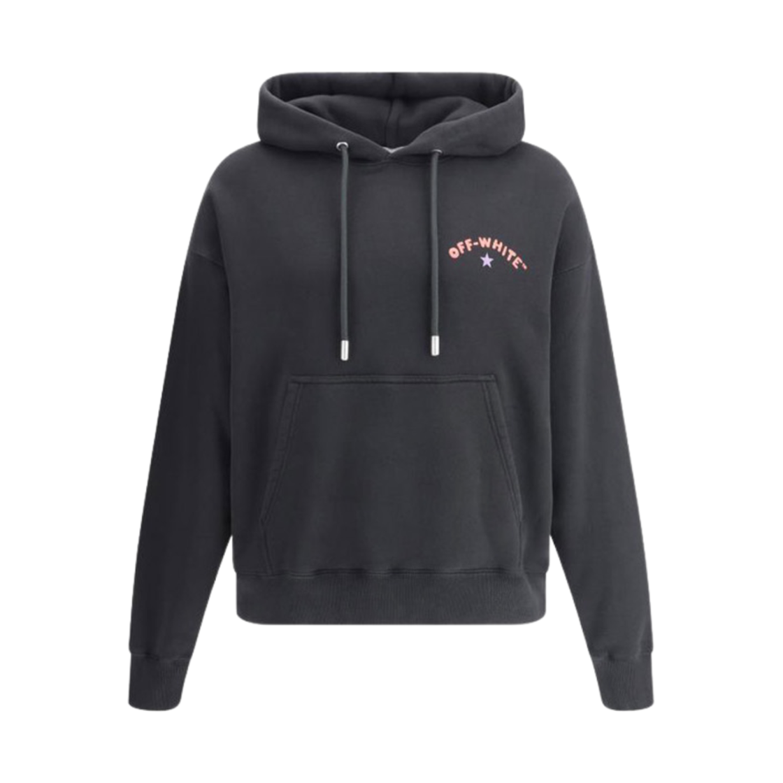OMBB085S25FLE00D1001 Off-White Starred Arrow Print Hoodie Black