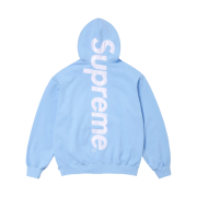 Supreme Satin Applique Hooded Sweatshirt Light Blue - 24FW