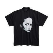 (W) Balenciaga Music Mina Series T-Shirt Oversized Black White