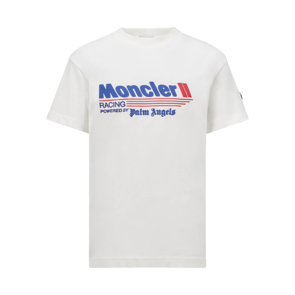 몽클레르 x 팜 엔젤스 레이싱 로고 코튼 티셔츠 오프 화이트 - 24FW(Moncler x Palm Angels Racing Logo Cotton T-Shirt Off White - 24FW)