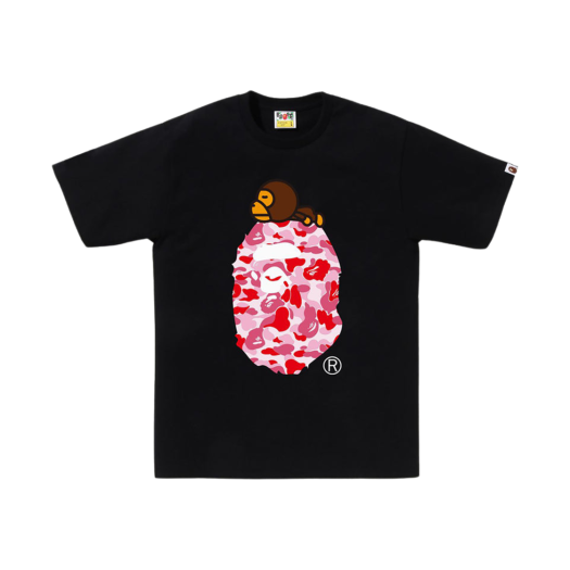 BAPE ABC Camo Milo on Big Ape T-Shirt Black Pink
