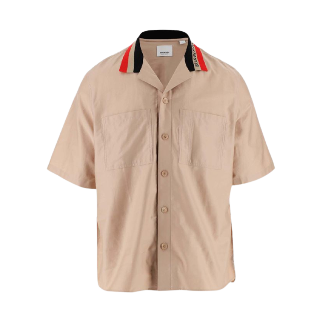 8050974 Burberry Collar Point Cotton Shirt Beige