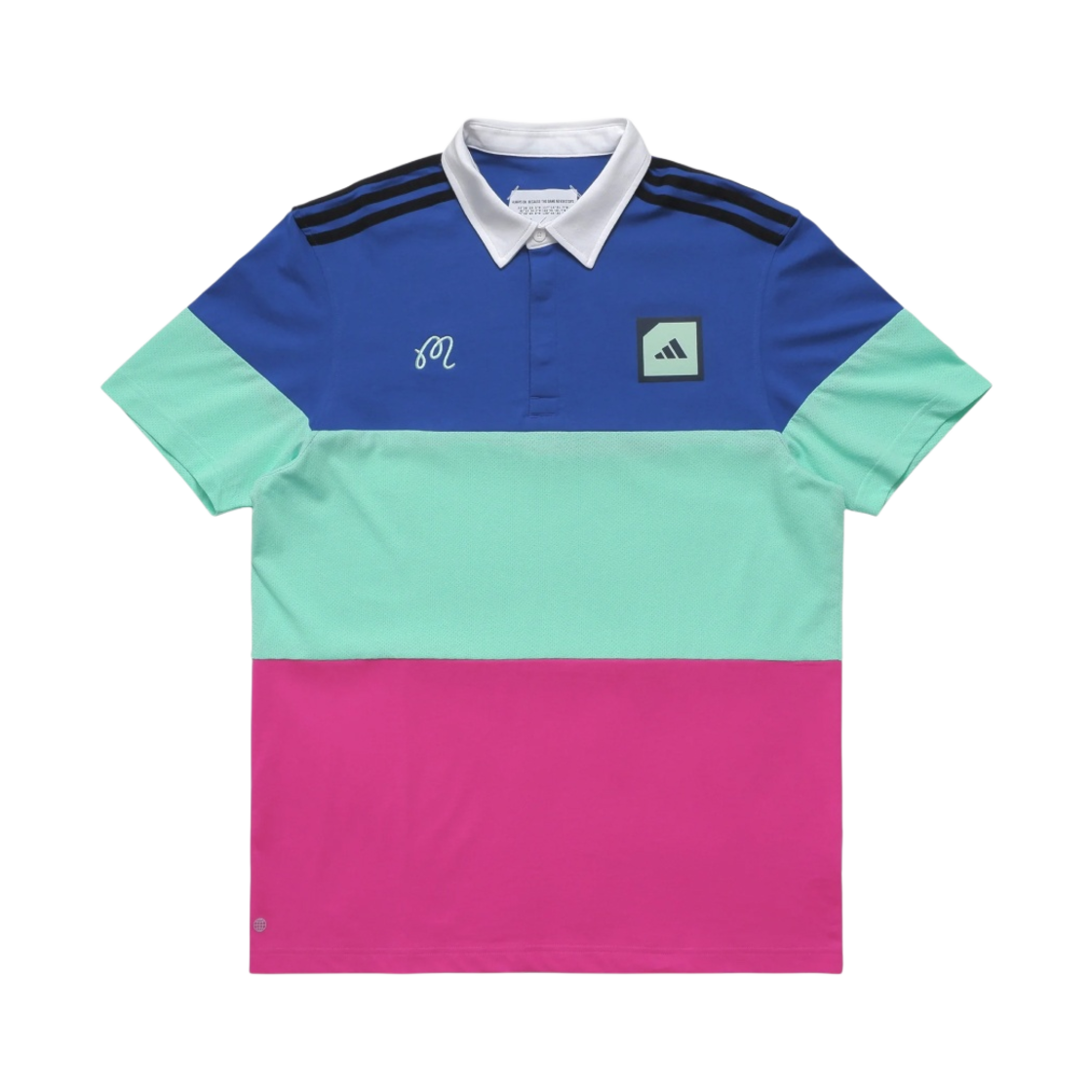 말본 골프 x 아디다스 ADX 블록 폴로 루시드 블루(Malbon Golf x Adidas ADX Block Polo Lucid Blue) - 1