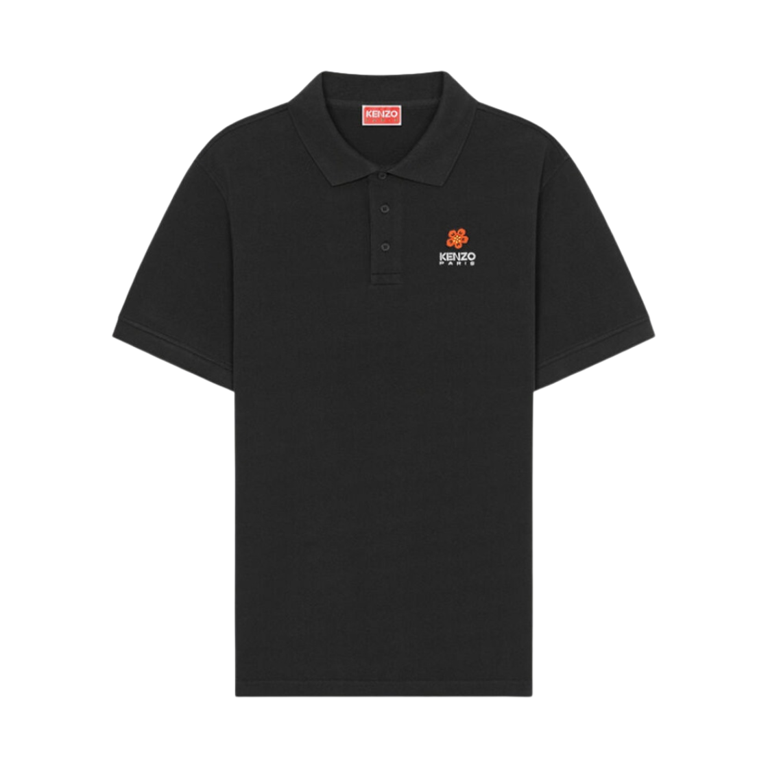 겐조 보케 플라워 크레스트 폴로 셔츠 블랙