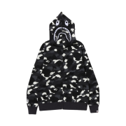 BAPE City Camo Shark Full Zip Hoodie Black
