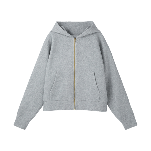 RM25SJJP001MG Recto Logo Detail Hoodie Zip-Up Melange Grey