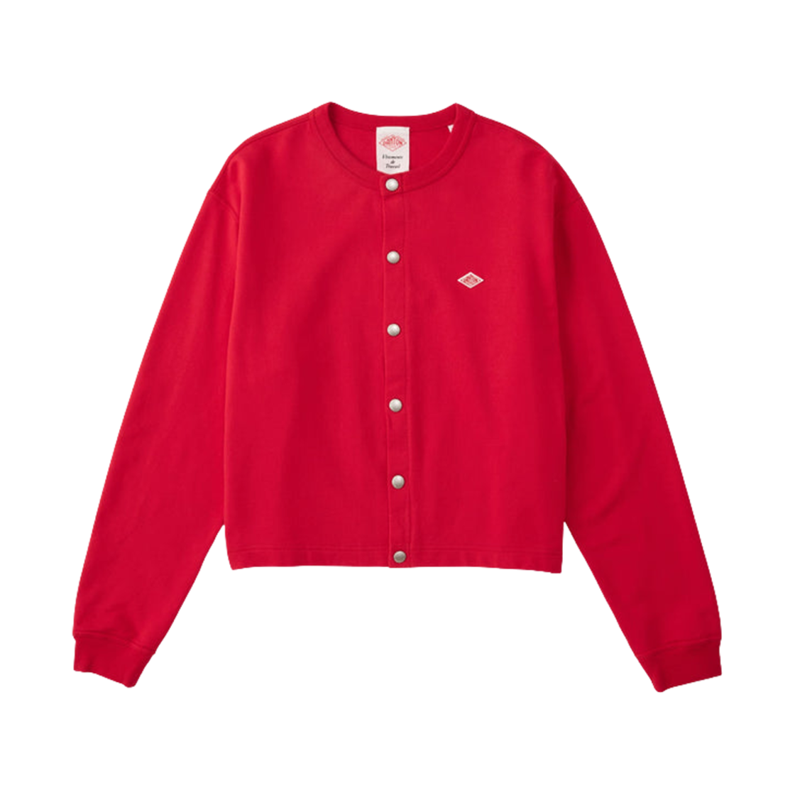 (W) 단톤 코튼 테리 크루넥 가디건 레드((W) Danton Cotton Terry Crew Neck Cardigan Red)