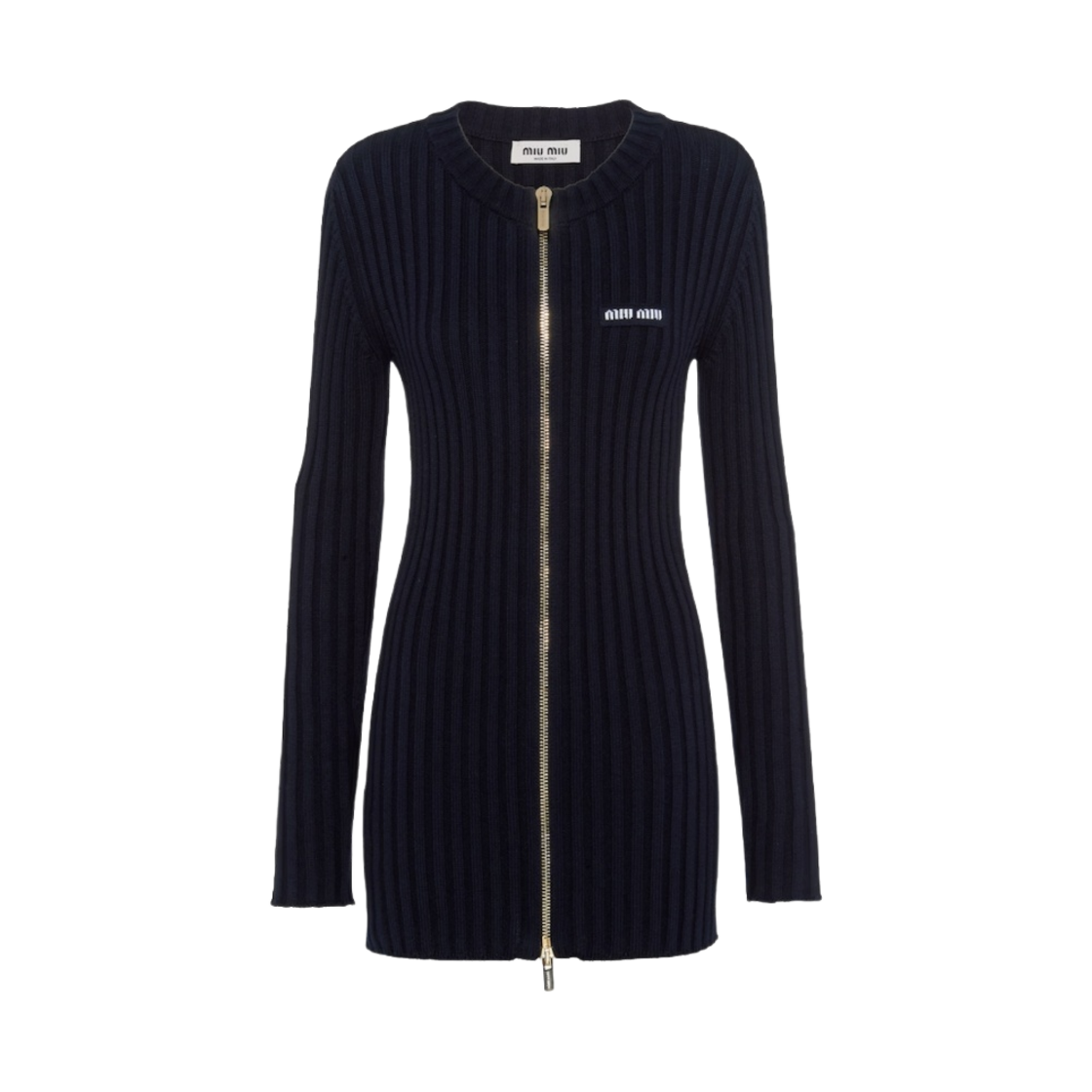 (W) 미우 미우 코튼 니트 가디건 블루((W) Miu Miu Cotton Knit Cardigan Blue) - 1