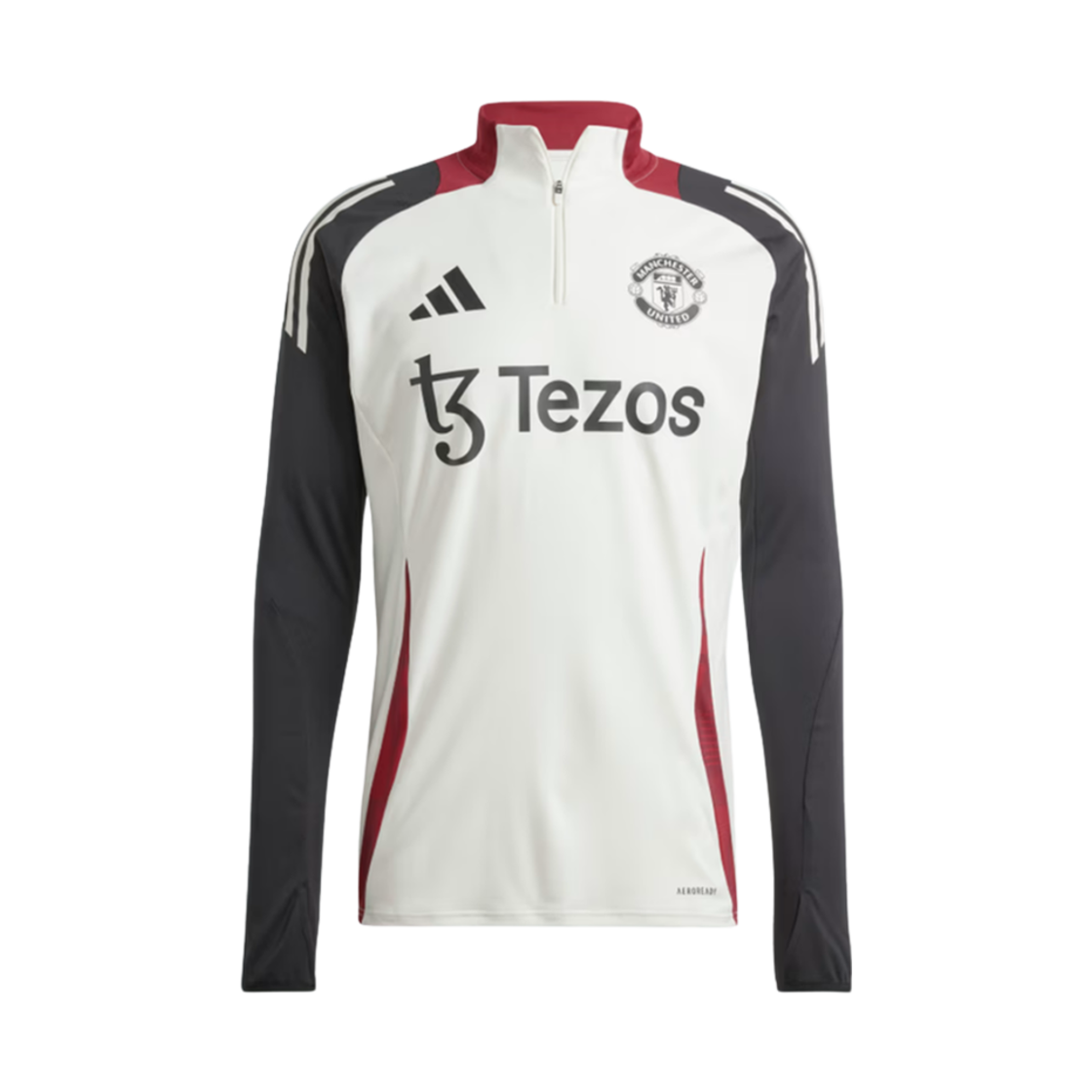 아디다스 맨체스터 유나이티드 티로 24 트레이닝 탑 오프 화이트 블랙 - KR 사이즈(Adidas Manchester United Tiro 24 Training Top Off White Black - KR Sizing)