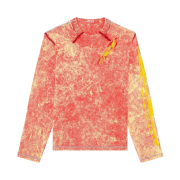Diesel T-Cramivolkk-Ls Long sleeve T-shirt with Marbled Effect Red