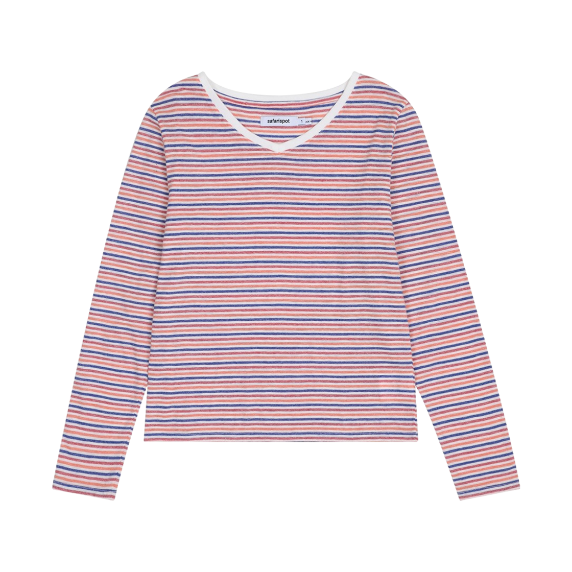 saf00526 Safarispot Regular Soft Line V-Neck Tee - White