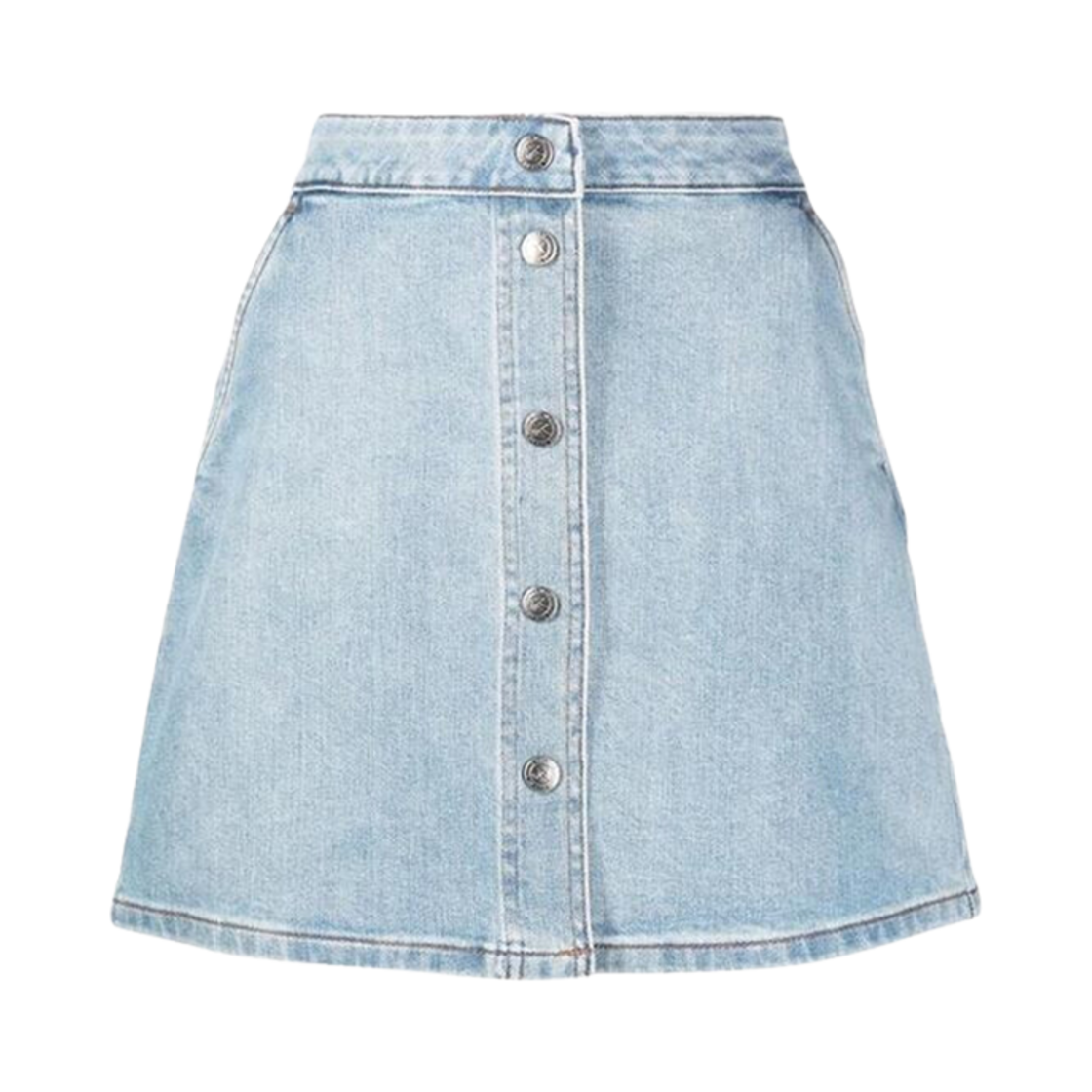 COFDI-F06367-IAL (W) A.P.C. Paula Denim Mini Skirt Washed Indigo