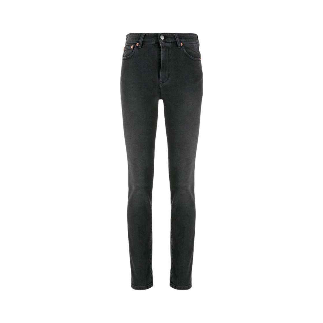 (W) MM6 메종 마르지엘라 로고 패치 데님 진 블랙((W) MM6 Maison Margiela Logo Patched Denim Jeans Black)