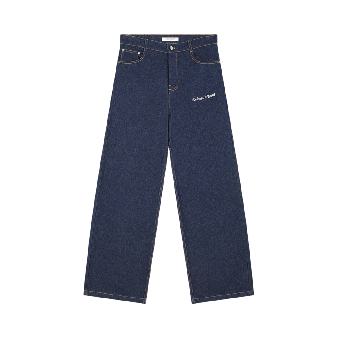메종 키츠네 와이드 레그 진 워시드 인디고(Maison Kitsune Wide Leg Jeans Washed Indigo) - 1