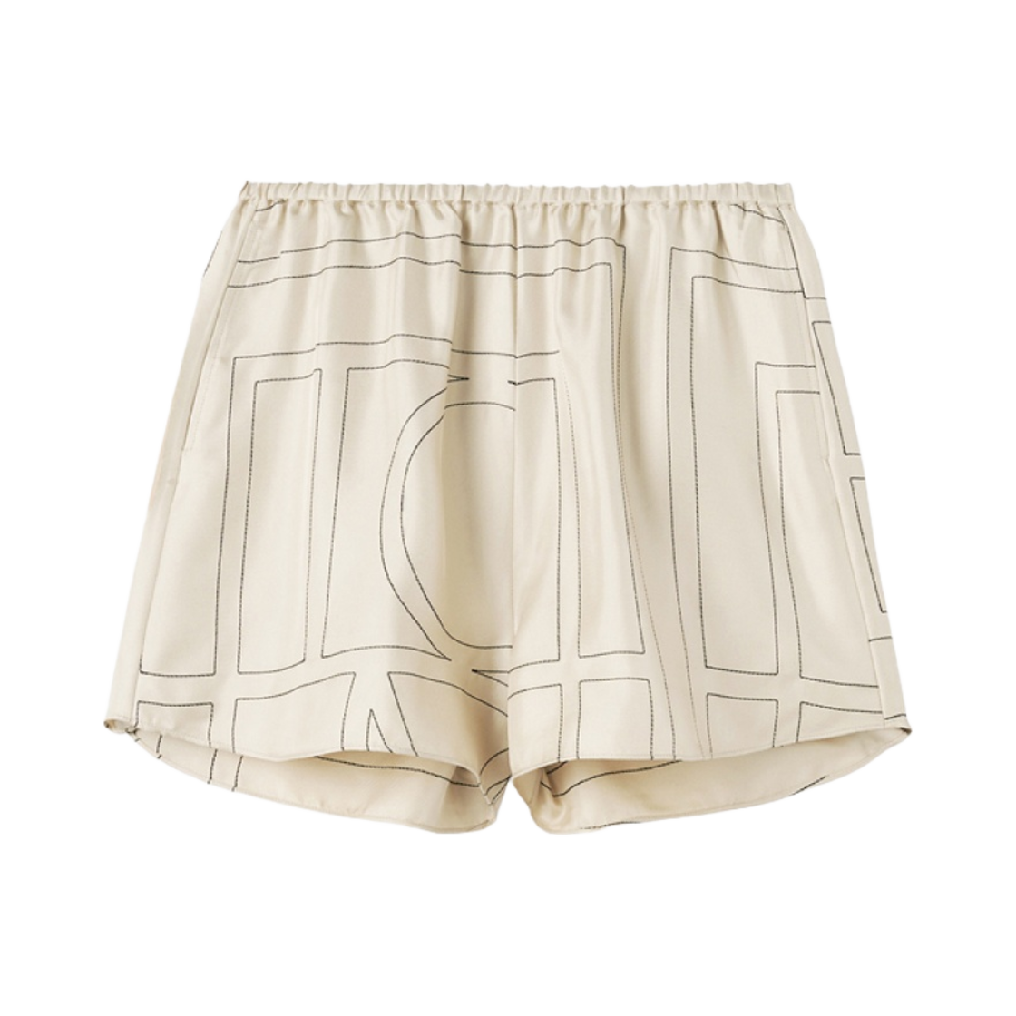 223-226-707-926 (W) Toteme Monogram Silk PJ Shorts Ivory