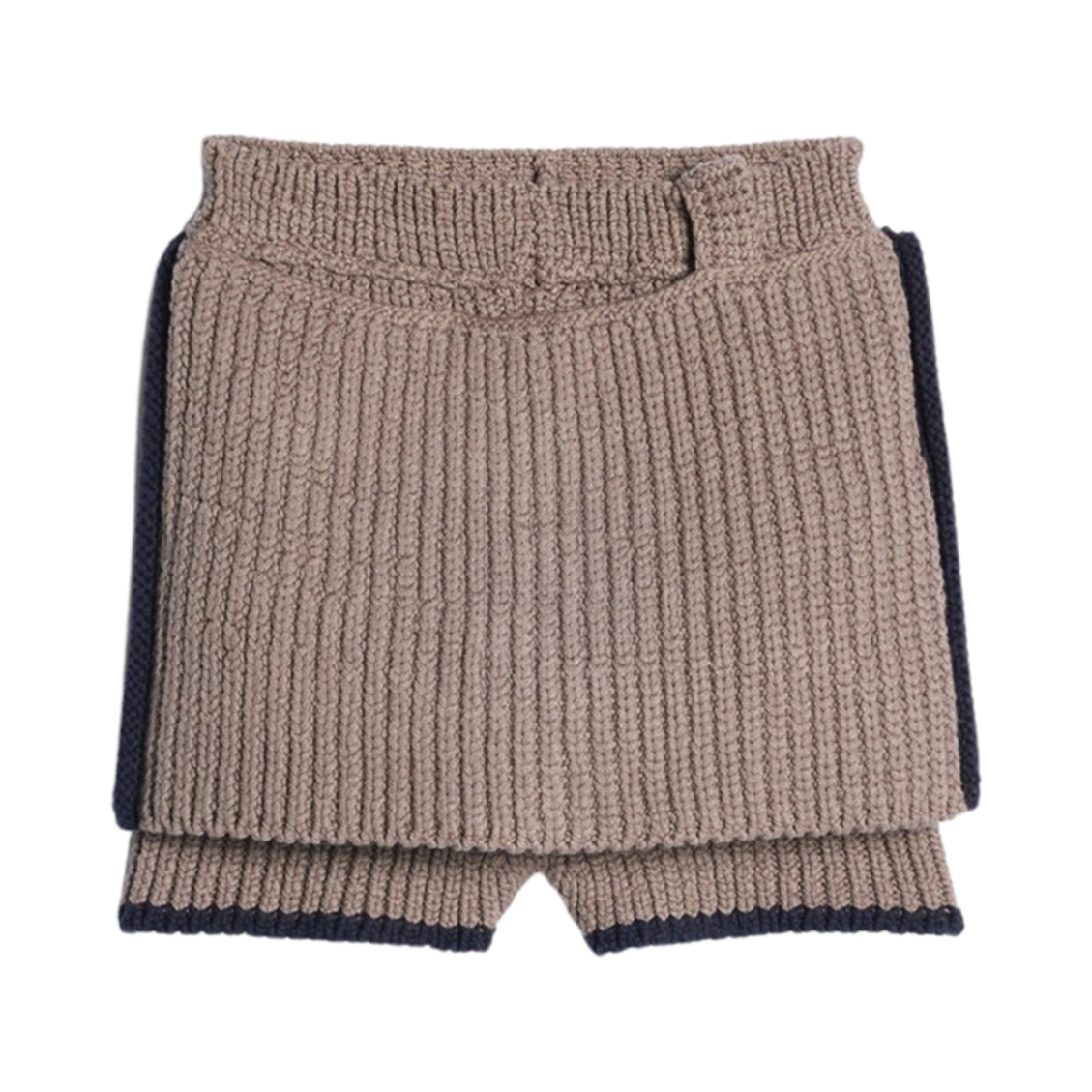 231KN197-2243-950 (W) Jacquemus La Jupe Maille Pipa Chunky Knit Skort Grey