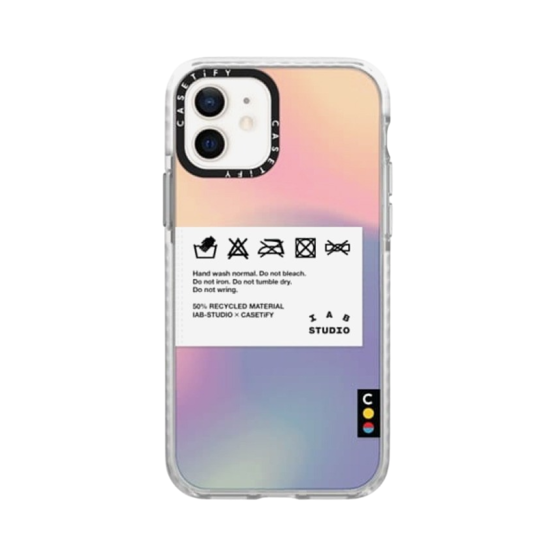 케이스티파이 x 아이앱 스튜디오 아이폰 클로스 태그 케이스 시어 무지개(Casetify x IAB Studio iPhone Cloth Tag Case Sheer Irdescent) - 2