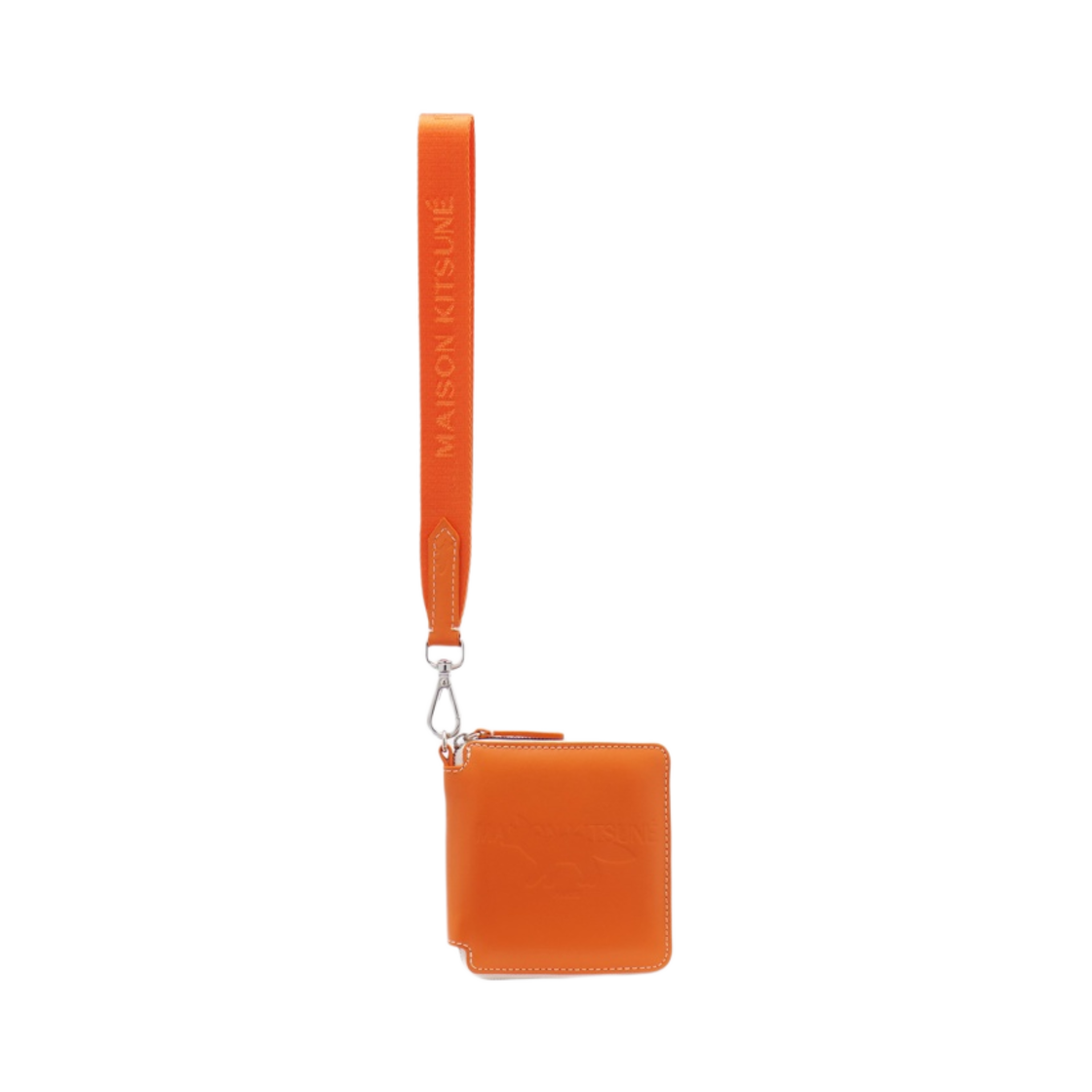 메종 키츠네 웨빙 스퀘어 지퍼 지갑 네온 오렌지(Maison Kitsune Webbing Square Zipped Wallet Neon Orange)