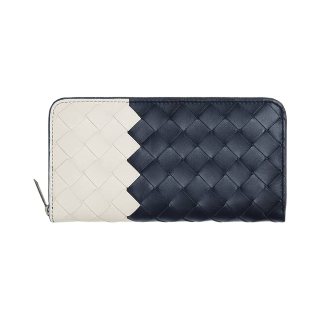 보테가 베네타 인트레치아토 지퍼 어라운드 지갑 스페이스 화이트(Bottega Veneta Intrecciato Zip Around Wallet Space White) - 1