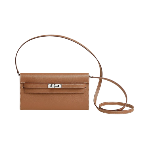 Hermes Kelly Classic To Go Wallet Evercolor & Palladium Gold