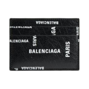 Balenciaga Cash Card Holder Bal Paris Allover Black
