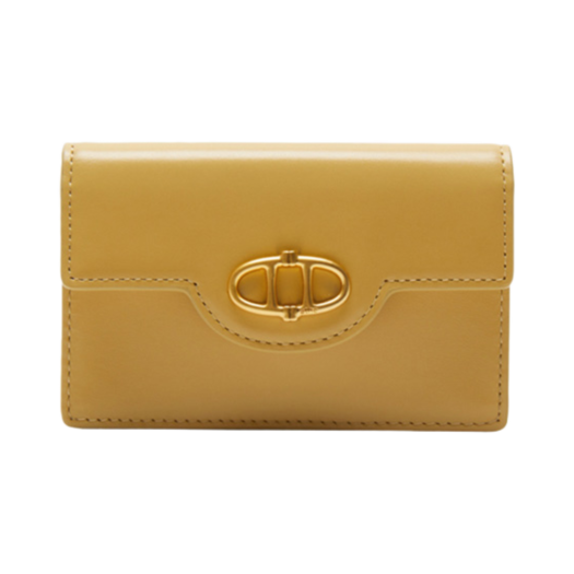 AAHO4F351Y3 Athe Vanessabruno Bottalato Leather Card Wallet Mustard