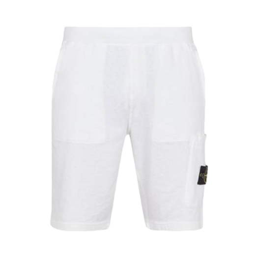 Stone Island 64060 Old Treatment Cargo Bermuda Shorts White - 23SS