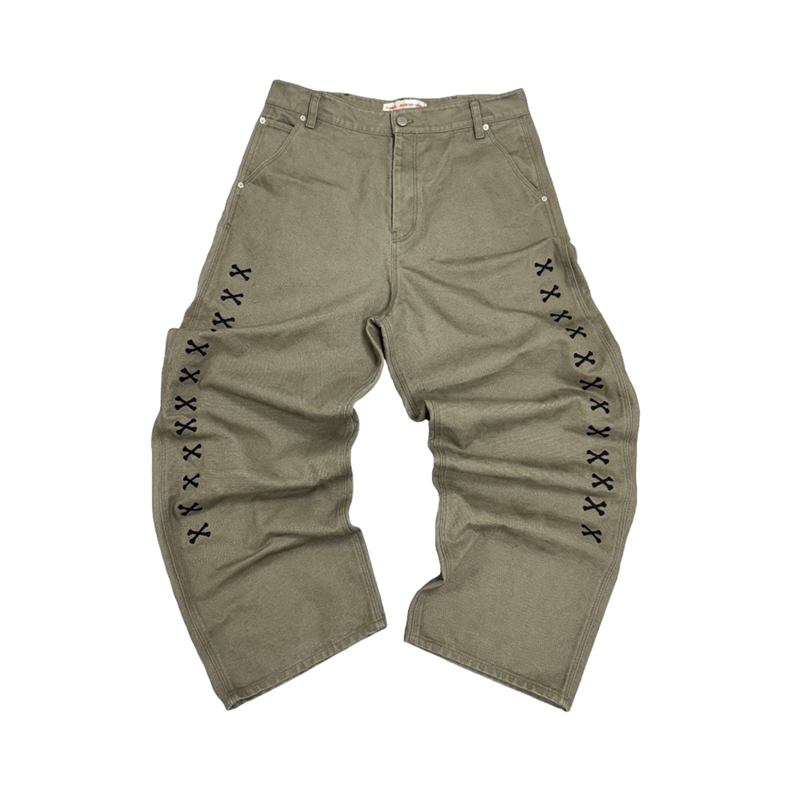 아오이로 더 데스 오프 크롬 워크 팬츠 워시드 올리브(Aoiro The Death Of Chrome Work Pants Washed Olive)