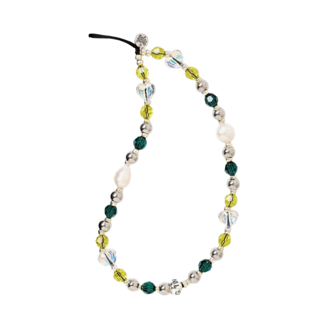 스트링 팅 펄스 저스트 워너 해브 펀 에메랄드 시티 리스틀릿 폰 스트랩(String Ting Pearls Just Wanna Have Fun Emerald City Wristlet Phone Strap)