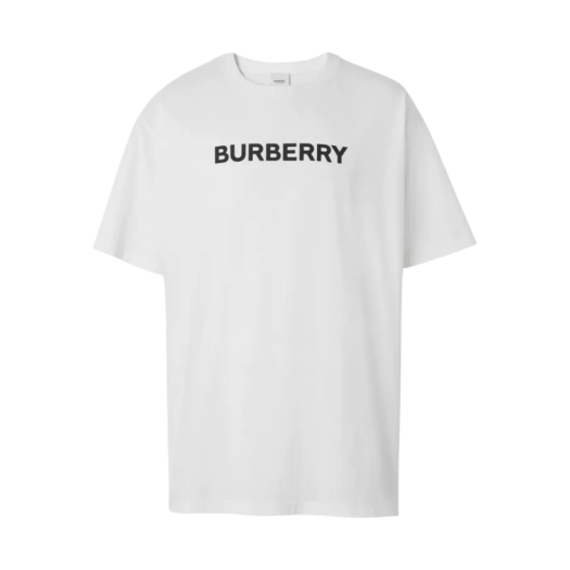 8055309 Burberry Logo Print Cotton Oversized T-shirt White