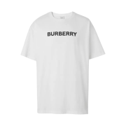 Burberry Logo Print Cotton Oversized T-shirt White