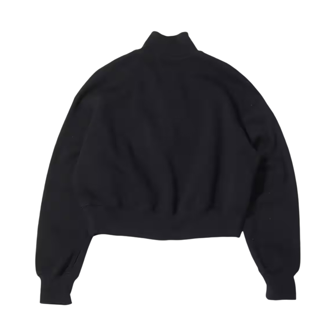 (W) 나이키 오버사이즈 1/2-집 크롭 플리스 스웨트셔츠 블랙 - 아시아((W) Nike Oversized 1/2-Zip Crop Fleece Sweatshirt Black - Asia) - 2
