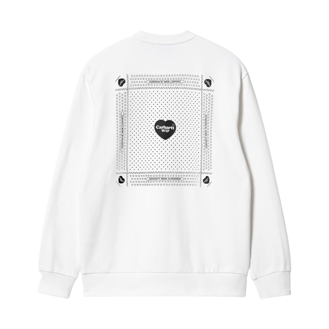 칼하트 WIP 하트 반다나 스웨트셔츠 화이트 블랙(Carhartt WIP Heart Bandana Sweatshirt White Black) - 2