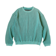 Kapital Eco Waffle Big Crew Sweatshirt Turquoise
