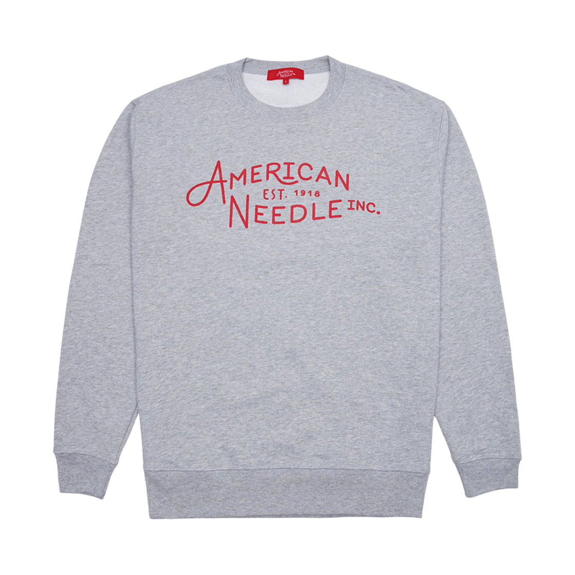 AN2SMT504GR American Needle AN Crew Neck Sweat Shirt Mixed Grey