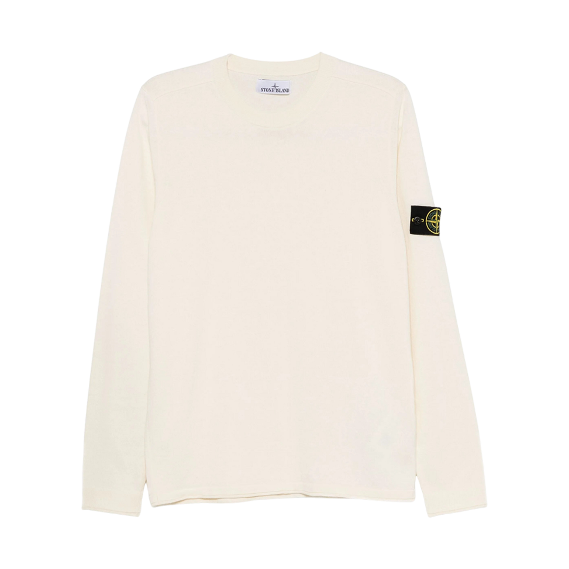 K1S1551000-62S00B9-V0093 Stone Island 5100062 Light Raw Hand Organic Cotton Crewneck Sweater Ivory - 25SS