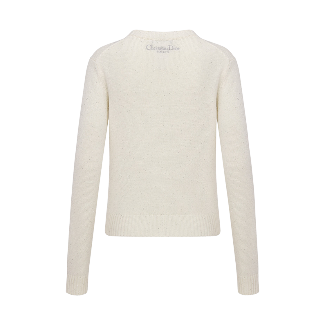 (W) 디올 자수 스웨터 화이트 캐시미어 니트 그레이 페이즈 륀느 모티프((W) Dior Embroidered Sweater White Cashmere Knit Gray Phases Lunaires Motif) - 2