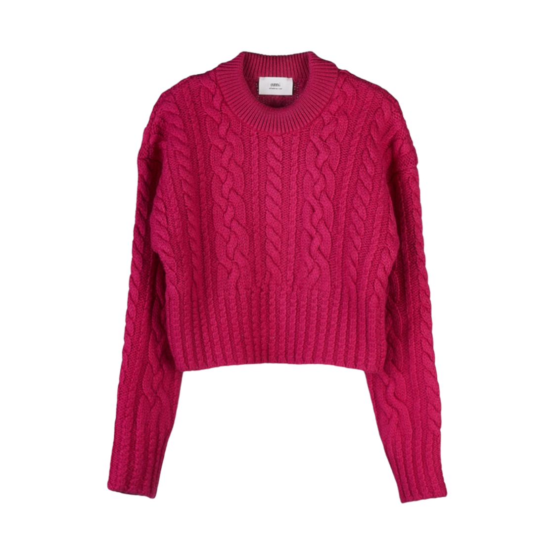 FKS051-017-618 (W) AMI Cable Short Sweater Fuchsia