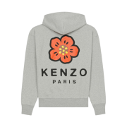 Kenzo Boke Flower Oversized Hooded Sweatshirt Pearl Grey