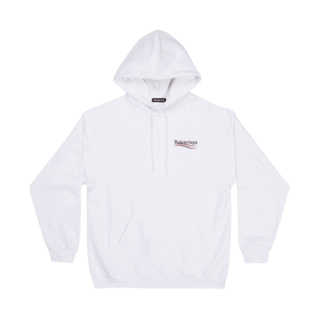 600583TIV539040 Balenciaga Political Campaign Hoodie Medium Fit White