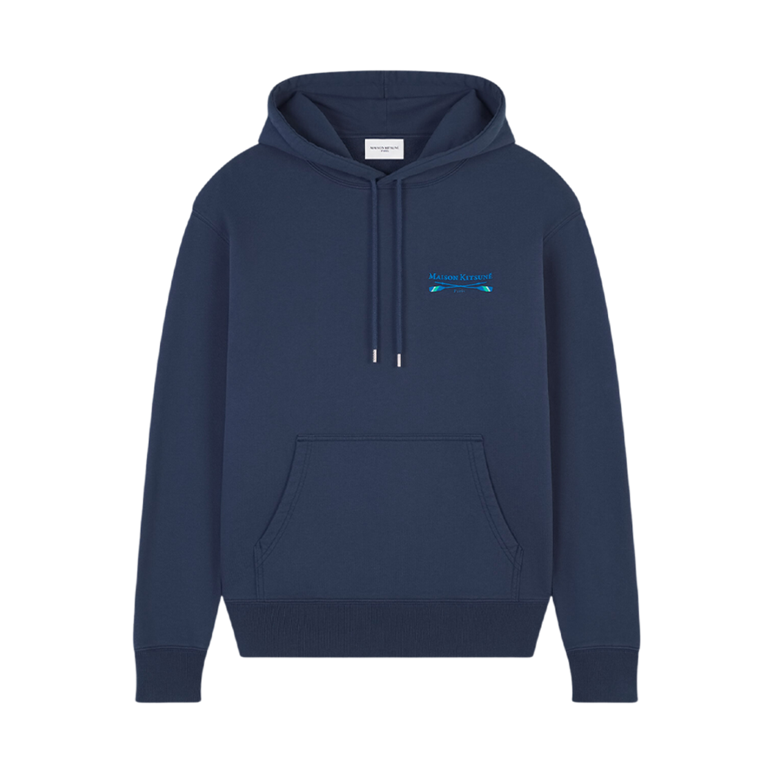 LM00710KM0001-P476 Maison Kitsune Oars Regular Hoodie Ink Blue