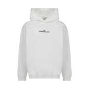 Maison Margiela Upside Down Embroidered Logo Hoodie White Black